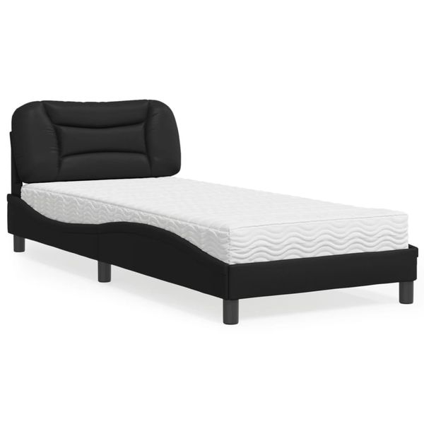 vidaXL Posteľ s matracom Hvar čierna 80x200 cm umelá koža