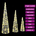 vidaXL Vianočný stromček 3 ks 90 LED Teplá biela 20 x 20 x 80 cm Akryl
