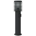 vidaXL Vonkajšia stojaca lampa zásuvka čierna 60 cm nehrdzavejúca oceľ