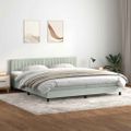 vidaXL Box Spring Posteľ s matracom Svetlosivá 180x220 cm Zamat