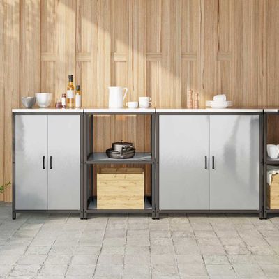 vidaXL Kuchynský úložný set HATTEM 3 pcs Strieborná Nehrdzavejúca oceľ