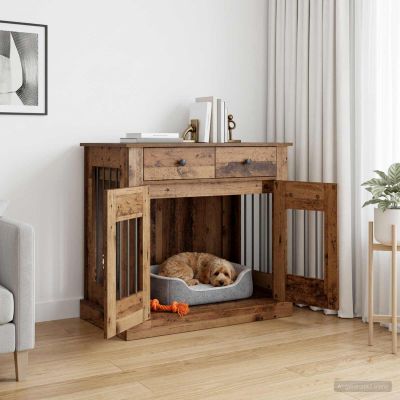 vidaXL Nábytok pre psa Staré drevo 90 x 47,5 x 80 cm Kompozitné drevo