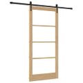vidaXL Posuvné dvere 93 x 202 cm Masívne borovicové drevo a sklo
