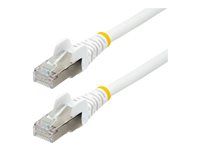 White - Low Smoke Zero Halogen (LSZH) - 10GbE 500MHz 100W PoE++ Snagless RJ-45 w/Strain Reliefs S/FTP Network Patch Cord - Patch kabel - RJ-45 (M) do RJ-45 (M) - 7.5 m - S/FTP - CAT 6a - IEEE 802.3bt - neobsahuje halogen, lisovaný, provedení bez hrbolků, licna - bílá