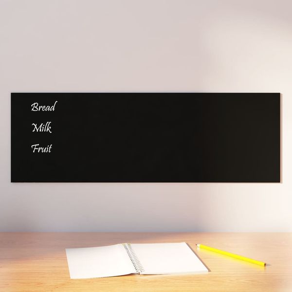 vidaXL Nástenná magnetická tabuľa čierna 60x20 cm tvrdené sklo