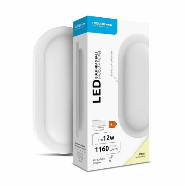 Modee LED Bulkhead Oval prepážkové oválne svetlo 12W 4000K 1160 lm, biela (ML-BH4000K12WO-W)