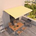 vidaXL Automaticky zaťahovacia markíza 500x350 cm žltá a biela