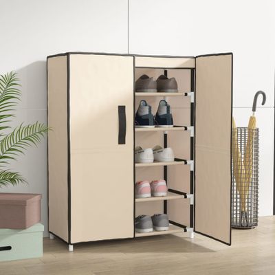 vidaXL Skrinka na topánky krémová 60x28x90 cm látková