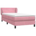 vidaXL Posteľný rám boxsping s matracom ružový 80x220 cm zamat