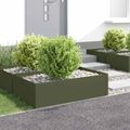 vidaXL Obrubník trávnika 4 ks 100 x 60 x 35 cm Oceľ Olivovo zelená