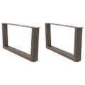 vidaXL Nohy konferenčného stolíka v tvare V, 2 ks, prírodná oceľ, 70 x (30-31,3) cm, oceľ