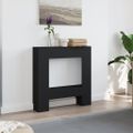 vidaXL Obloženie krbu čierne 81x18x82 cm kompozitné drevo
