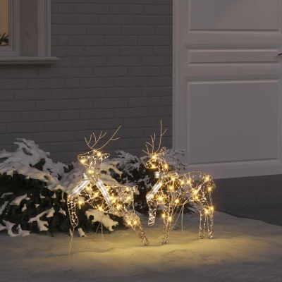 vidaXL LED Soby s 40 LED-i 2 pcs Teplá biela PET