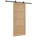 vidaXL Posuvné dvere Prírodná a čierna 86 x 198,5 cm Borovicový masív