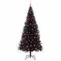 vidaXL Vianočný stromček Čierna 210 cm PVC