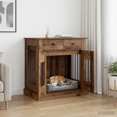 vidaXL Nábytok pre psa Staré drevo 80 x 47,5 x 80 cm Kompozitné drevo