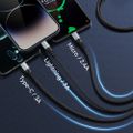 BWOO 3-v-1 Kábel USB - USB-C, Lightning, Micro USB 1m 3A X274 čierny