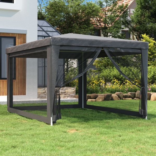 vidaXL Párty stan a 4 sieťkované bočné steny antracitový 3x4 m HDPE
