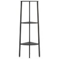 vidaXL Rohový regál s 3 policami, čierny 45,5x31,5x120 cm