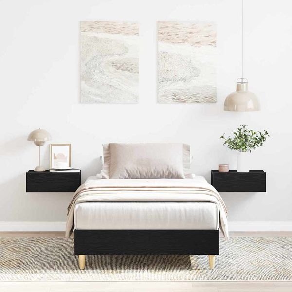 vidaXL Rám postele Čierny dub 193 x 78 x 25 cm Kompozitné drevo
