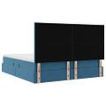 vidaXL Úložná posteľ s čelnou doskou Tmavomodrá 200 x 200 cm Zamat