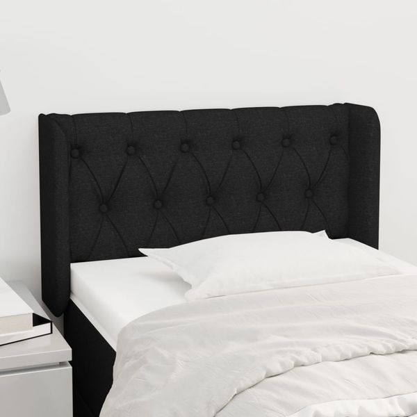 vidaXL Čelo postele so záhybmi čierne 83x16x78/88 cm látka