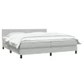 vidaXL Box Spring Posteľ s matracom Svetlosivá 180x220 cm Zamat