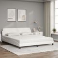 vidaXL Posteľ s matracom Dover biela 180x200 cm umelá koža