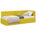 vidaXL Rohový rám postele s čelnou doskou Žltá 80 cm x 200 cm Zamat
