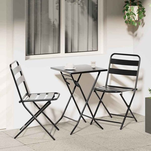 vidaXL Záhradný bistro set 3 pcs Antracit Oceľ
