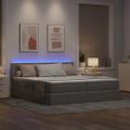 vidaXL LED úložná posteľ s matracom Sivohnedá 180 x 200 cm Látka