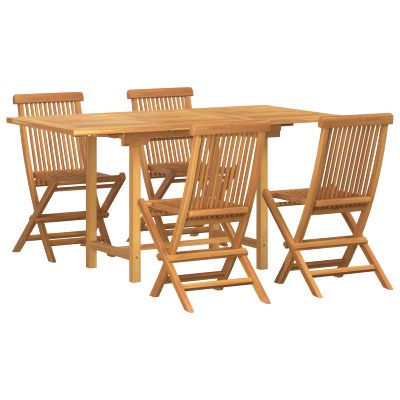 vidaXL Záhradný jedálenský set 5 pcs Hnedá Husté teakové drevo