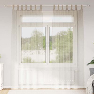 vidaXL Voile záclona 2 pcs Piesková 245 x 140 cm Polyester