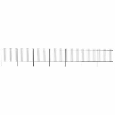 vidaXL Záhradný plot s vrchnou časťou z ocele 1172x150 cm čierny