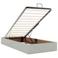 vidaXL Ottoman posteľ s matracom a LED Svetlosivá 100 x 200 cm Zamat