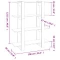 vidaXL Knižnica/deliaca stena sivý dub sonoma 100x30x123,5 cm