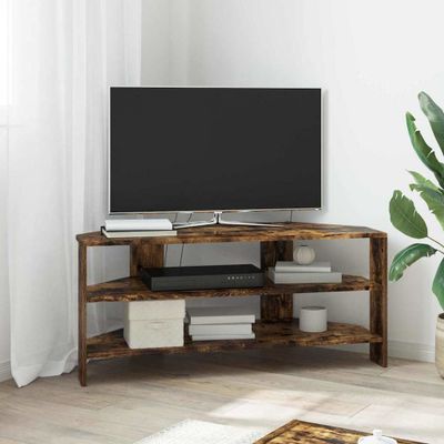 vidaXL RohováTVskriňa 102x40,5x45cm Dymová dub Kompozitné drevo