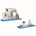 vidaXL Plávajúce nástenné police 2 ks modré 80x23,5x3,8 cm MDF