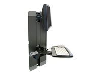 Montážna sada (montáž na stenu, rameno klávesnice, opierka zápästia, vrecko na myš, panel vertical lift) - pre LCD displej / PC vybavenie - izba pre pacientov - oceľ - čierna - veľkosť obrazovky: 24" - montáž na stenu
