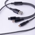 Maxlife ALLin1 kábel USB + USB-C - Lightning + 2x USB-C 1,0 m 66W čierny