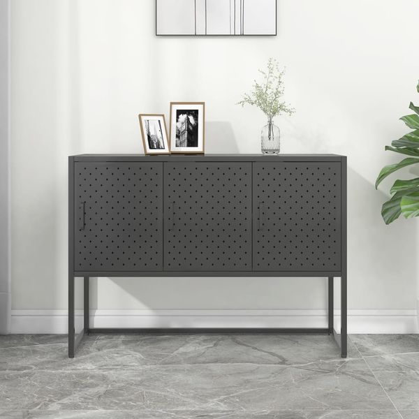 vidaXL Komoda antracitová 105x35x75 cm oceľ