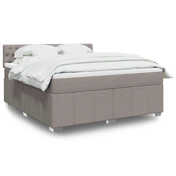 vidaXL Posteľný rám boxspring s matracom sivohned 180x200 cm látka