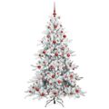 vidaXL Umelý Sklápací Vianočný Stromček Biela 180 cm PVC a oceľ