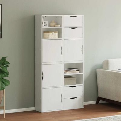 VidaXL Bočná skrinka 4 ks "ODDA" biela 40x24x79 cm borovicový masív