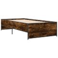 vidaXL Posteľný rám dymový dub 90x200 cm kompozitné drevo a kov
