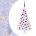 vidaXL Umelý vianočný stromček Biela 120 cm PVC a oceľ