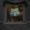vidaXL Vianočná zvonček 144 LED Viacfarebný 57 x 47,5 cm PVC