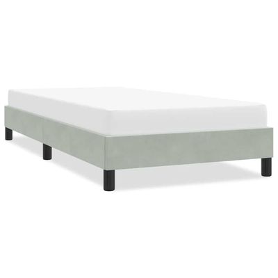 vidaXL Rám postele bez matraca Svetlosivá 90x210 cm Zamat