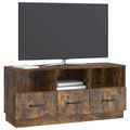 vidaXL TV skrinka Dymový dub 102 x 34,5 x 47 cm Kompozitné drevo