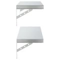 vidaXL Nástenné police 2 ks 75x23,5cm, strieborné, nehrdzavejúca oceľ
